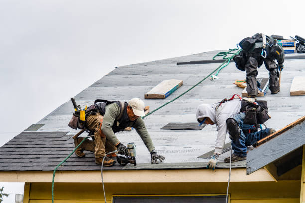 Professional Gutter Installation technician working in Plymouth, NH